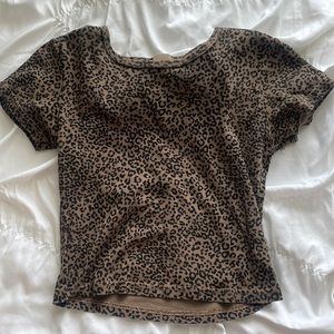 brandy melville cheetah baby tee